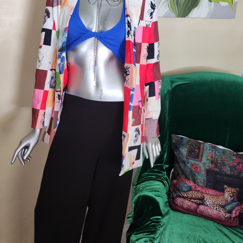 Vibrant Patchwork Women's Blazer - image 4